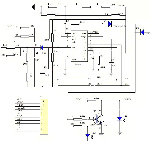 逆變器原理電路,12V直流變成220V交流電