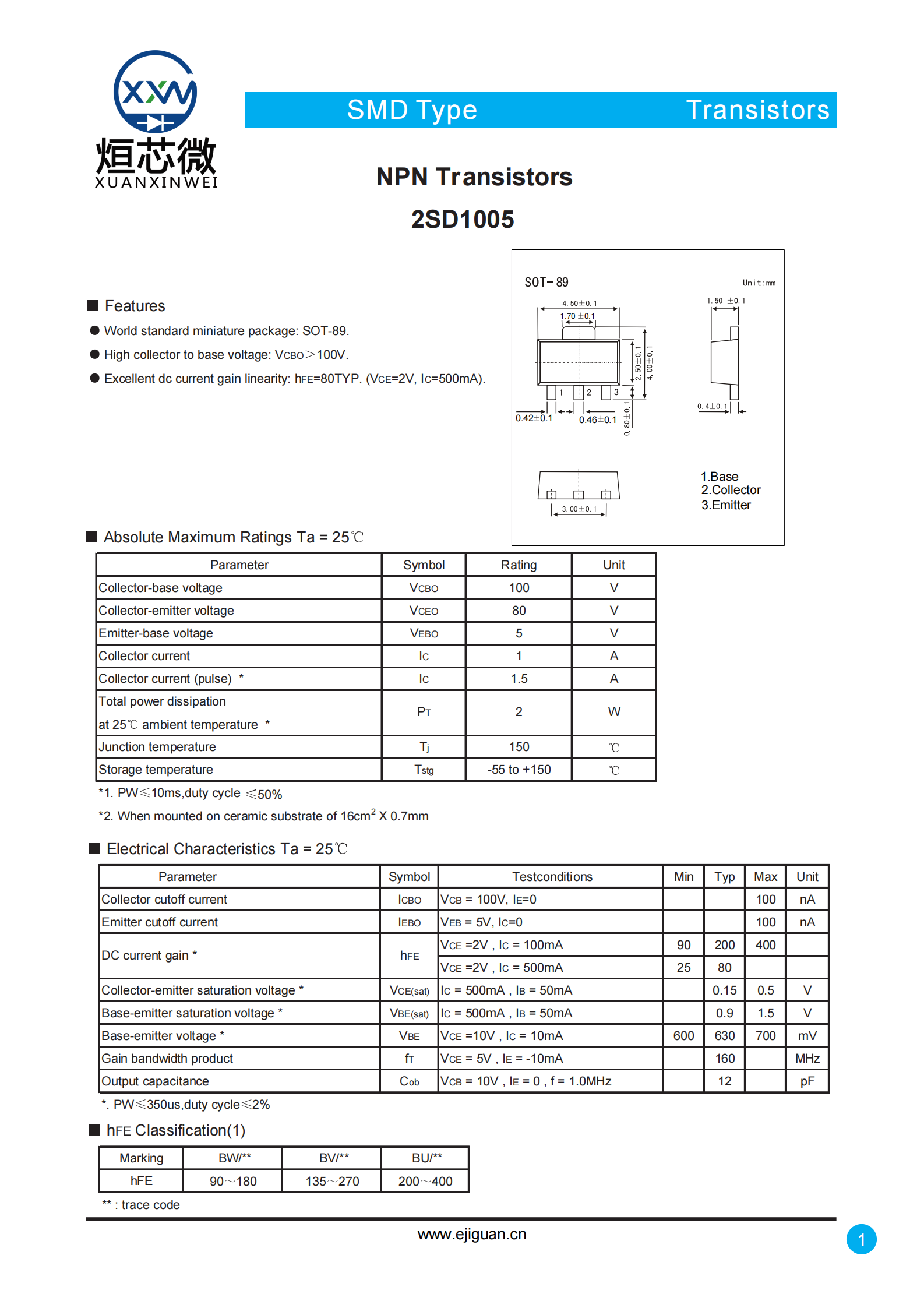 2SD1005三極管