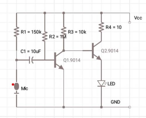 聲控閃光燈原理電路