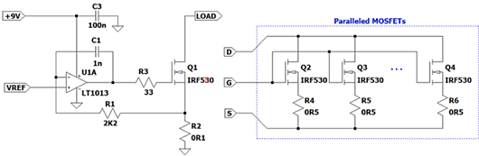 運算放大器 MOSFET 電流負載