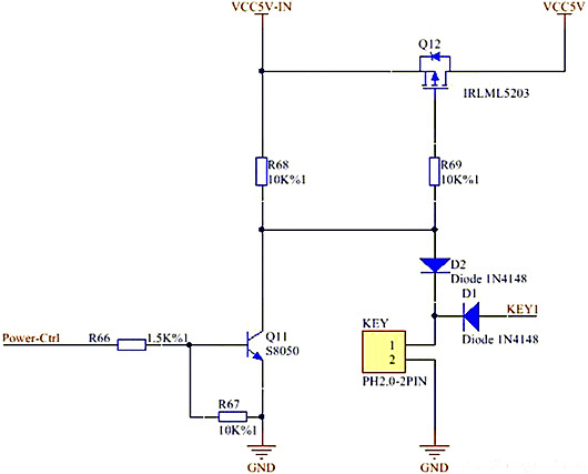 MOS管 按鍵開關電路